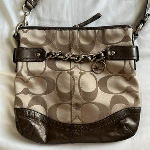 Coach light brown crossbody medium bag